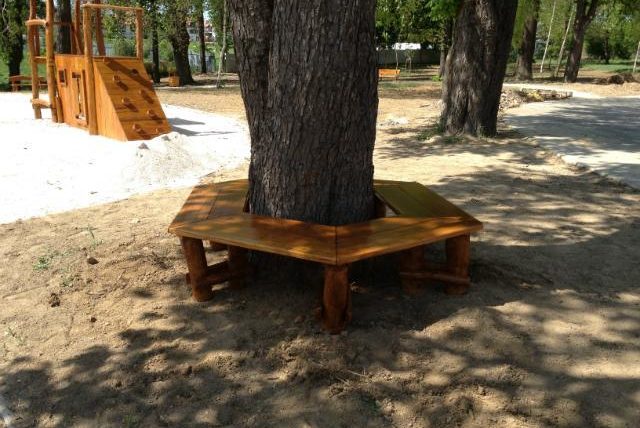 lavička okolo stromu